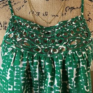 Banana Republic multi color (green, white and a hint of blue) blouse